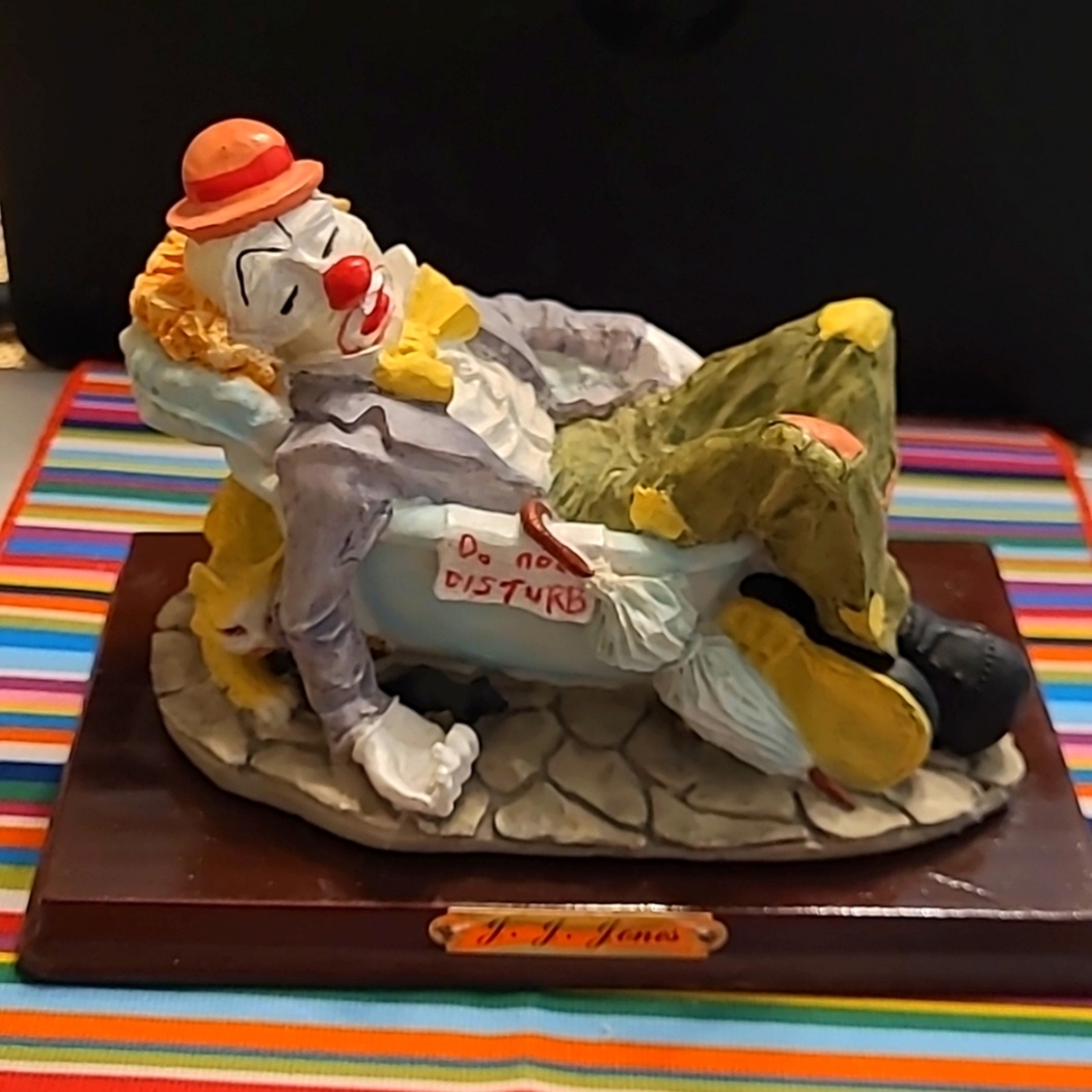Circus Clown Sleeping in Bathtub.